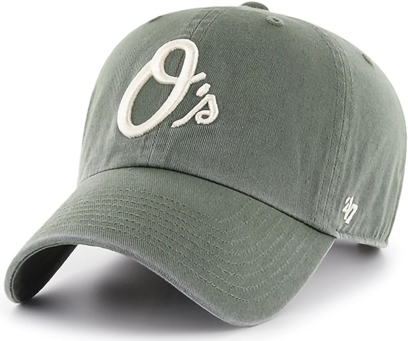 47 Brand MLB Moss Green Primary Logo Clean Up Adjustable Strap Baseball Cap Hat, Adult One Size Fits All - Image 1